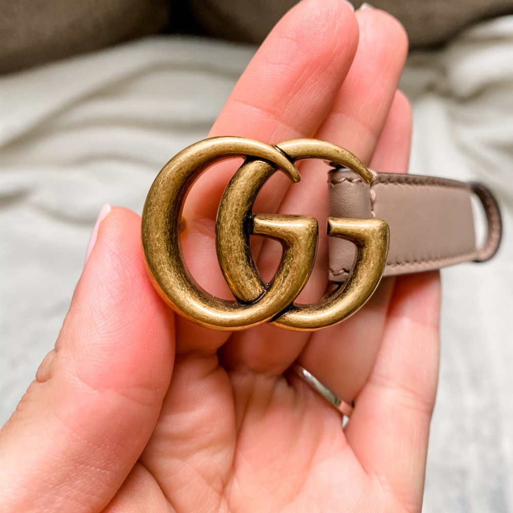 Gucci Leather Belt with Double G Buckle